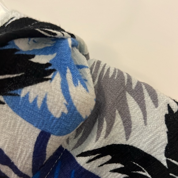 KS Island swim coverup poncho w/hood and pocket blu/wht Hawaiian floral 2X plus - Picture 7 of 16